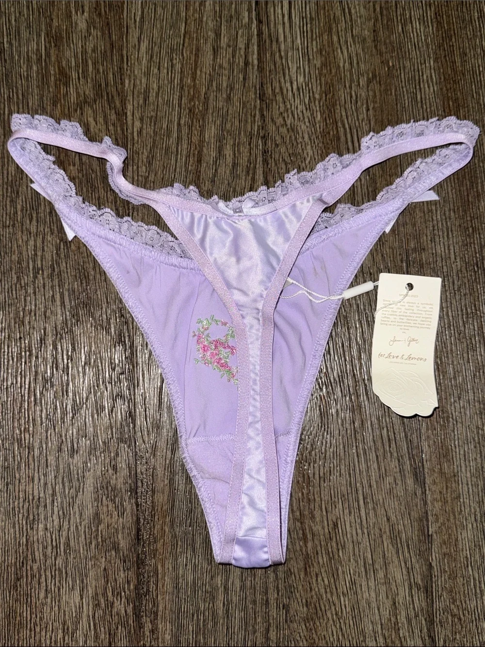 For Love and Lemons Thursday Day of the Week Satin Thong Panties